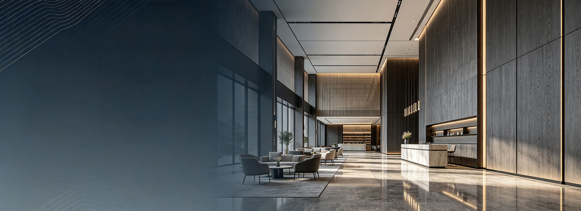 LeadFlow wall panel decorative effect in an upscale restaurant