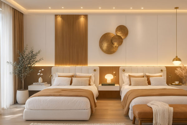Hotel and hospitality interiors with WPC wall panels
