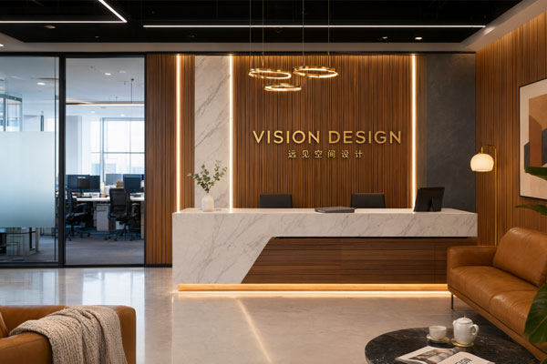 Office and workplace interiors with WPC wall panels