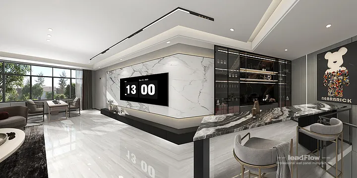 WPC Wall Panel Interior Project Design in Hangzhou | Elegant Interior in Shangcheng District, Hangzhou, China