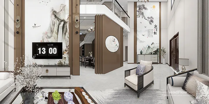 Hangzhou Villa Wall Panel Design | WPC Wall Cladding Premium Interior in Shangcheng District, Hangzhou, China