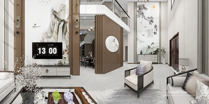 Hangzhou Villa Wall Panel Design | WPC Wall Cladding Premium Interior in Shangcheng District, Hangzhou, China - photo 18