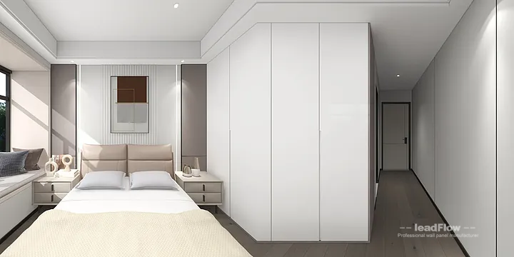 Hangzhou Apartment Featuring WPC Interior Panel | Master Bedroom Walls in Shangcheng District, Hangzhou, China - photo 1