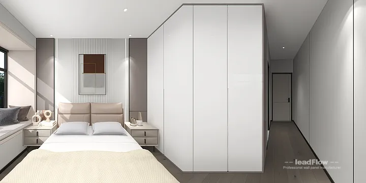 Hangzhou Apartment Featuring WPC Interior Panel | Master Bedroom Walls in Shangcheng District, Hangzhou, China - photo 2