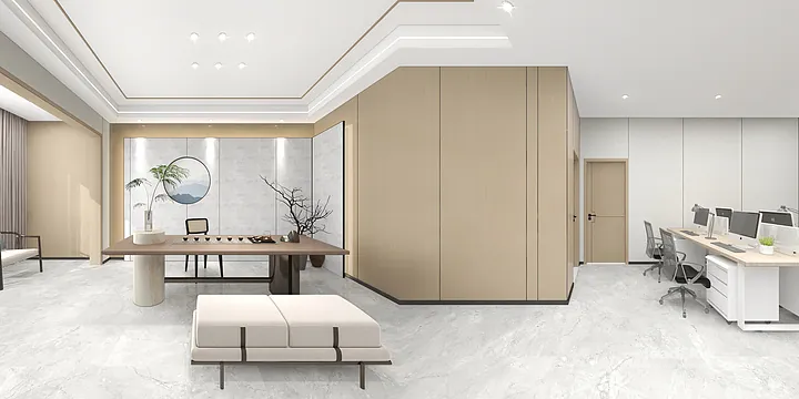 Hangzhou Commercial Space Interior with WPC Wall Cladding &mdash; Dining Room Accent in Shangcheng District, Hangzhou, China