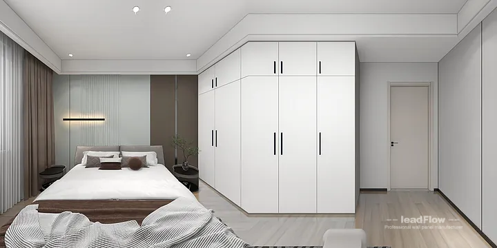 Hangzhou Apartment Renovation with WPC Interior Panel | bedroom1 Idea in Shangcheng District, Hangzhou, China - photo 1