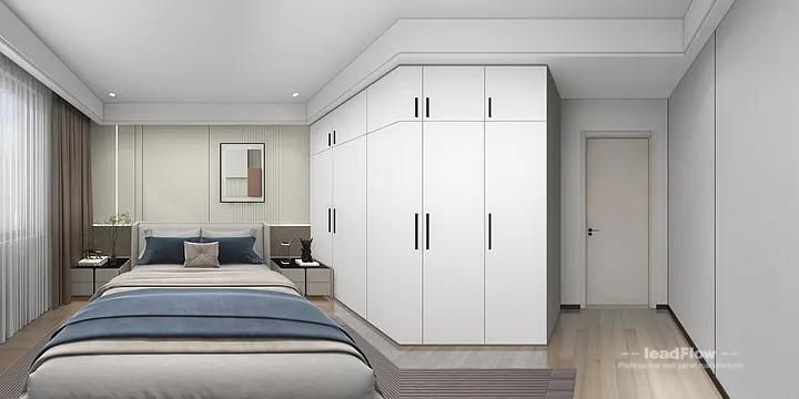 Hangzhou Apartment Renovation with WPC Interior Panel | bedroom1 Idea in Shangcheng District, Hangzhou, China - photo 2