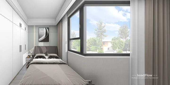 Hangzhou Apartment Renovation with WPC Interior Panel | bedroom1 Idea in Shangcheng District, Hangzhou, China - photo 3