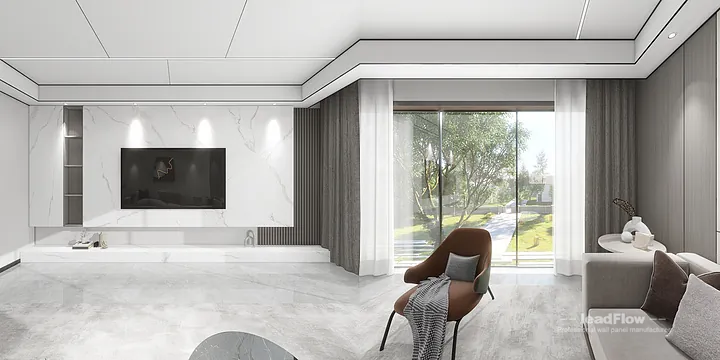 WPC Cladding Apartment Case Study in Hangzhou | Modern bedroom1 in Shangcheng District, Hangzhou, China