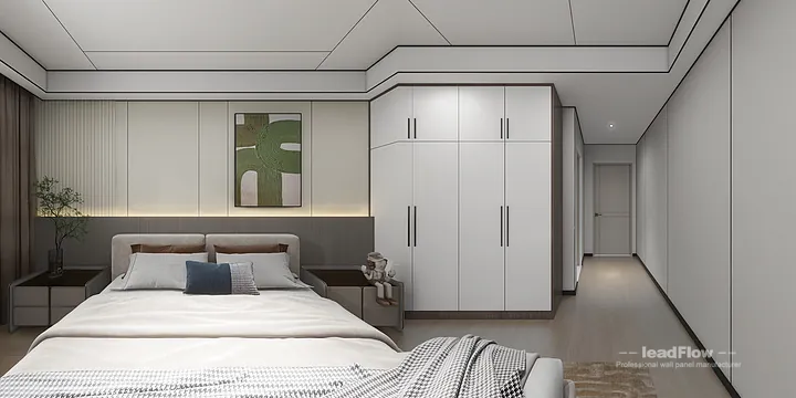 WPC Cladding Apartment Case Study in Hangzhou | Modern bedroom1 in Shangcheng District, Hangzhou, China - photo 1