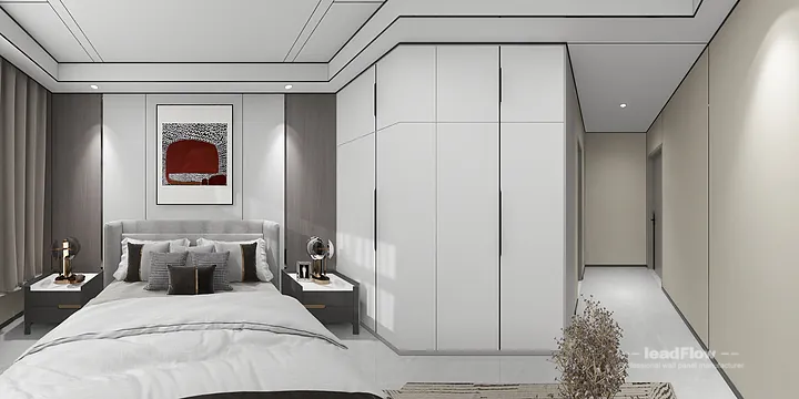 Hangzhou Apartment Featuring WPC Wall Panel | guest bedroom Walls in Shangcheng District, Hangzhou, China - photo 1