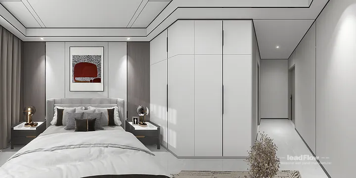 Hangzhou Apartment Featuring WPC Wall Panel | guest bedroom Walls in Shangcheng District, Hangzhou, China - photo 2