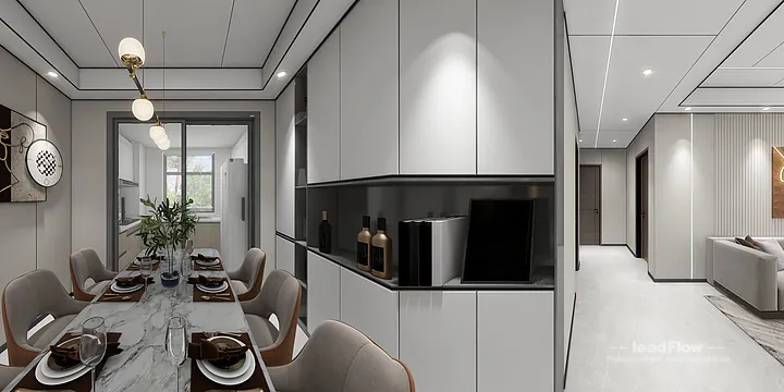 Contemporary WPC Cladding Project: Hangzhou Apartment Interior in Shangcheng District, Hangzhou, China - photo 4
