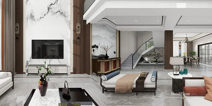 Elegant Villa Interior in Hangzhou using WPC Interior Panel in Shangcheng District, Hangzhou, China - photo 10