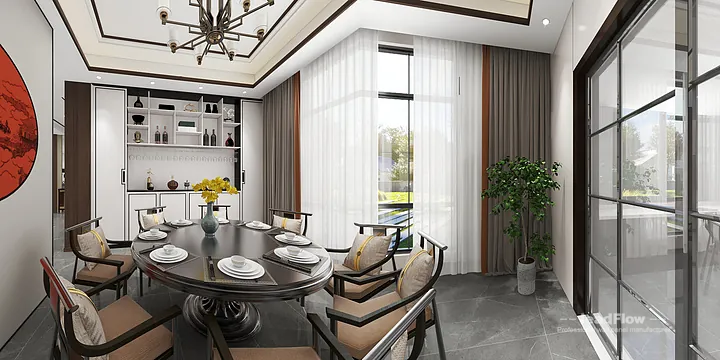 Elegant Villa Interior in Hangzhou using WPC Interior Panel in Shangcheng District, Hangzhou, China - photo 27