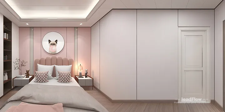 Hangzhou Apartment Interior with WPC Wall Cladding &mdash; girl room Accent in Shangcheng District, Hangzhou, China - photo 2