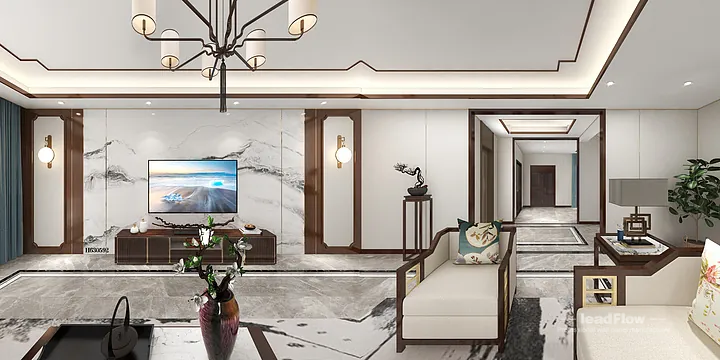 Hangzhou Apartment Interior with WPC Interior Panel &mdash; Dining Room Accent in Hangzhou, China - photo 1