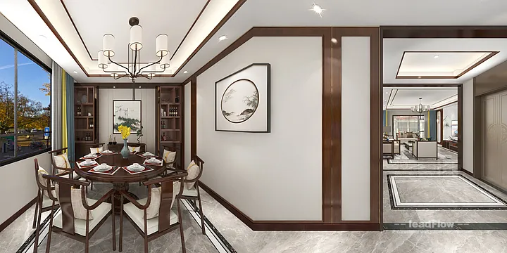 Hangzhou Apartment Interior with WPC Interior Panel &mdash; Dining Room Accent in Hangzhou, China - photo 5
