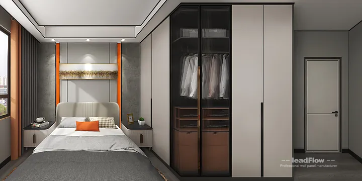 Hangzhou Apartment Renovation with WPC Interior Panel | bedroom2 Idea in Hangzhou, China - photo 4
