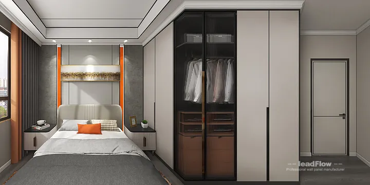 Hangzhou Apartment Renovation with WPC Interior Panel | bedroom2 Idea in Hangzhou, China - photo 5