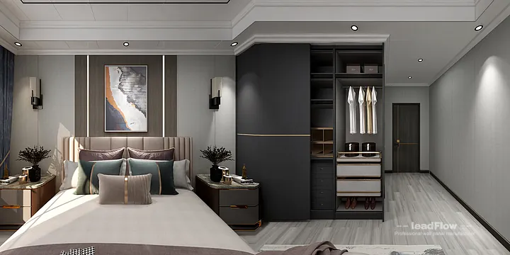 WPC Wall Panel Apartment Case Study in Nanchang | Modern Master Bedroom in Donghu District, Nanchang, China - photo 1