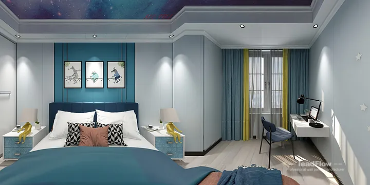 WPC Wall Panel Apartment Case Study in Nanchang | Modern Master Bedroom in Donghu District, Nanchang, China - photo 5