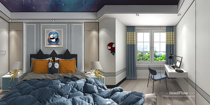 WPC Wall Panel Apartment Case Study in Nanchang | Modern Master Bedroom in Donghu District, Nanchang, China - photo 6