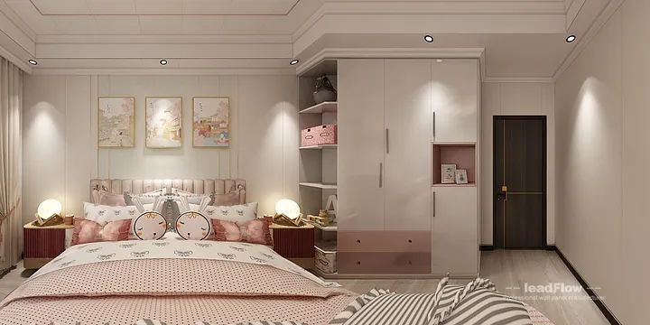 WPC Wall Panel Apartment Case Study in Nanchang | Modern Master Bedroom in Donghu District, Nanchang, China - photo 7