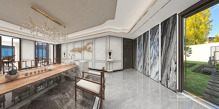 WPC Interior Panel Ideas for Hangzhou Villa | mahjong room Design in Hangzhou, China - photo 12