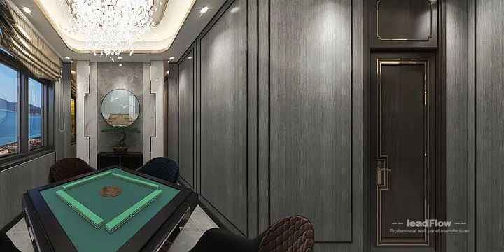 WPC Interior Panel Ideas for Hangzhou Villa | mahjong room Design in Hangzhou, China - photo 29