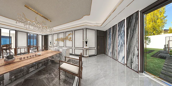 WPC Interior Panel Ideas for Hangzhou Villa | mahjong room Design in Hangzhou, China - photo 9