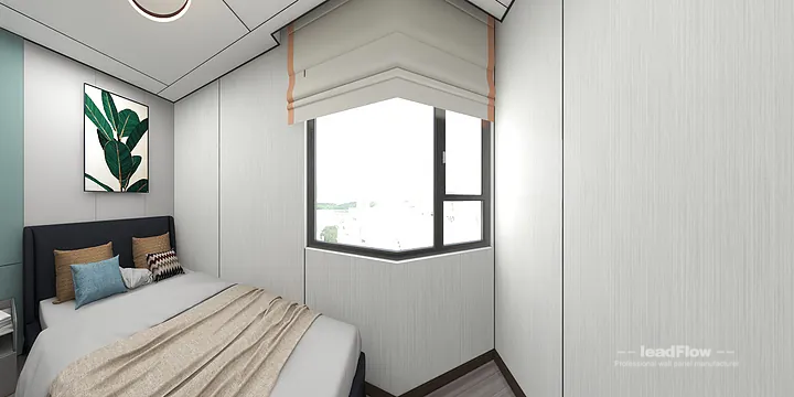 Hangzhou Apartment Interior with WPC Cladding &mdash; Secondary Bedroom Accent in Hangzhou, China - photo 16
