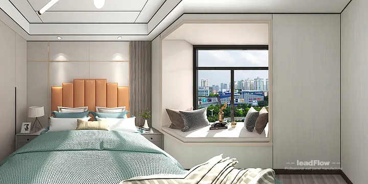 Hangzhou Apartment Interior with WPC Cladding &mdash; Secondary Bedroom Accent in Hangzhou, China - photo 3