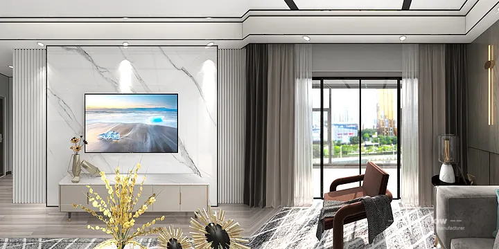 Hangzhou Apartment Interior with WPC Cladding &mdash; Secondary Bedroom Accent in Hangzhou, China - photo 6