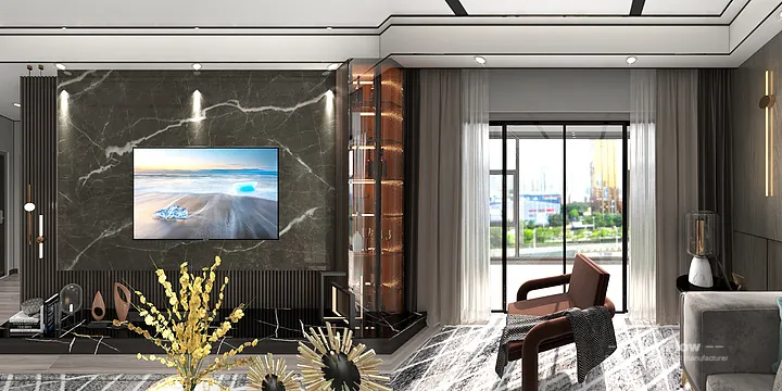 Hangzhou Apartment Interior with WPC Cladding &mdash; Secondary Bedroom Accent in Hangzhou, China - photo 7