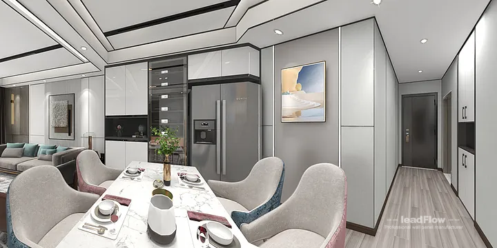 Hangzhou Apartment Interior with WPC Cladding &mdash; Secondary Bedroom Accent in Hangzhou, China - photo 8