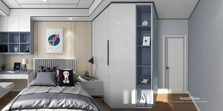 WPC Wall Panel Design for Nanchang Apartment &mdash; Bedroom 1 Focus in Donghu District, Nanchang, China - photo 10