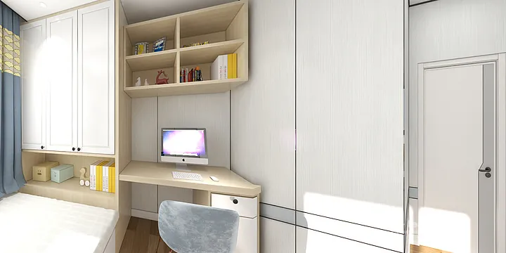 WPC Wall Panel Design for Nanchang Apartment &mdash; Bedroom 1 Focus in Donghu District, Nanchang, China - photo 8