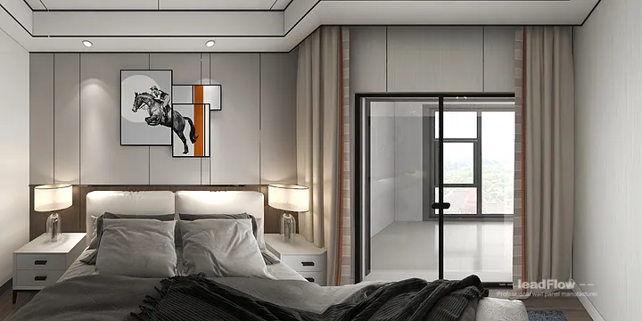 WPC Wall Panel Design for Nanchang Apartment &mdash; Bedroom 1 Focus in Donghu District, Nanchang, China - photo 9