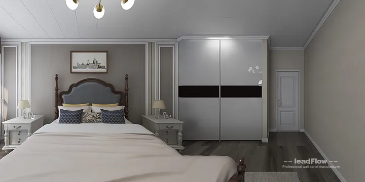 Hangzhou Apartment Featuring WPC Cladding | Bedroom 1 Walls in Hangzhou, China - photo 1