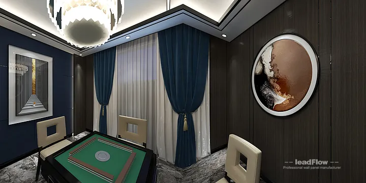 Hangzhou Clubhouse Interior with WPC Wall Cladding &mdash; mahjong room Accent in Hangzhou, China - photo 2