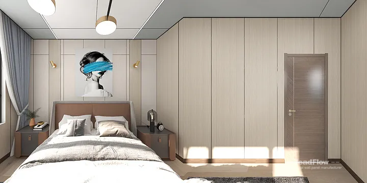 WPC Wall Cladding Project: Hangzhou Commercial Space with Master Bedroom in Hangzhou, China - photo 1