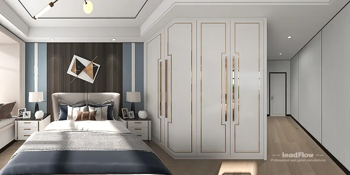 Hangzhou Apartment with WPC Wall Cladding &mdash; Master Bedroom Feature in Hangzhou, China - photo 1