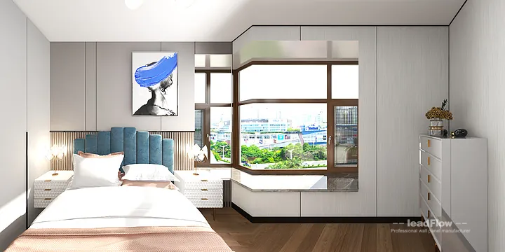 Hangzhou Apartment with WPC Wall Cladding &mdash; Master Bedroom Feature in Hangzhou, China - photo 11