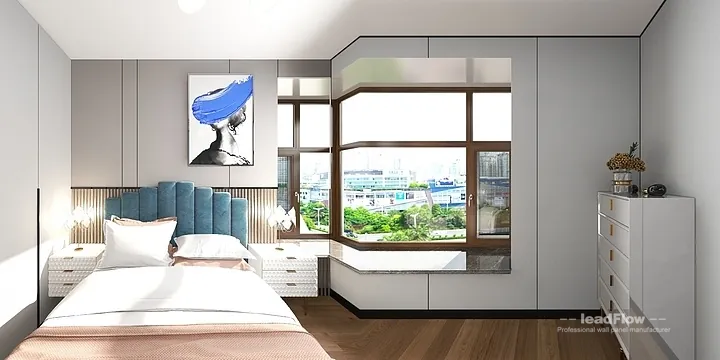 Hangzhou Apartment with WPC Wall Cladding &mdash; Master Bedroom Feature in Hangzhou, China - photo 12