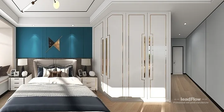 Hangzhou Apartment with WPC Wall Cladding &mdash; Master Bedroom Feature in Hangzhou, China - photo 2