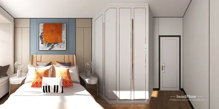 Hangzhou Apartment with WPC Wall Cladding &mdash; Master Bedroom Feature in Hangzhou, China - photo 3