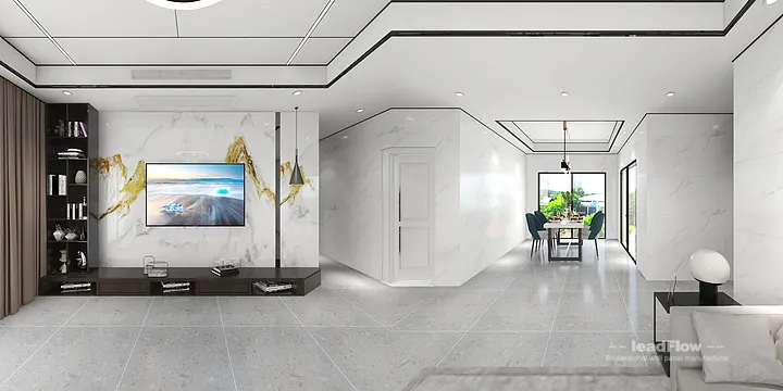 Hangzhou Apartment Featuring WPC Wall Panel | Living-Dining Room Walls in Hangzhou, China
