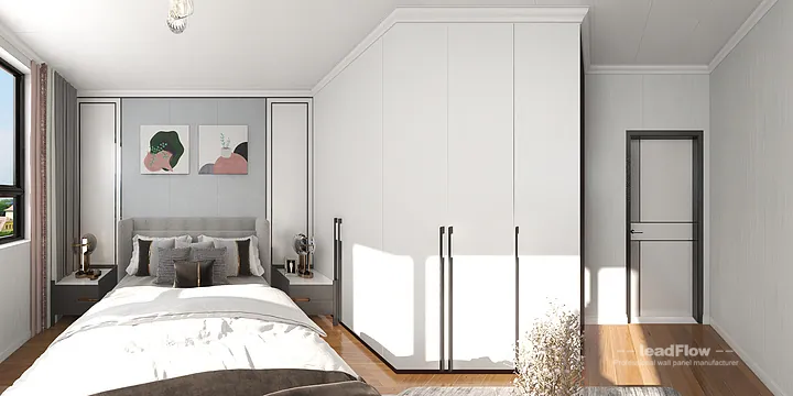 WPC Wall Cladding Transformation: Hangzhou Apartment with guest bedroom Walls in Hangzhou, China - photo 11