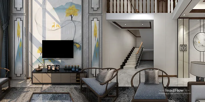 Hangzhou Apartment Wall Panel Design | WPC Wall Panel Elegant Interior in Hangzhou, China